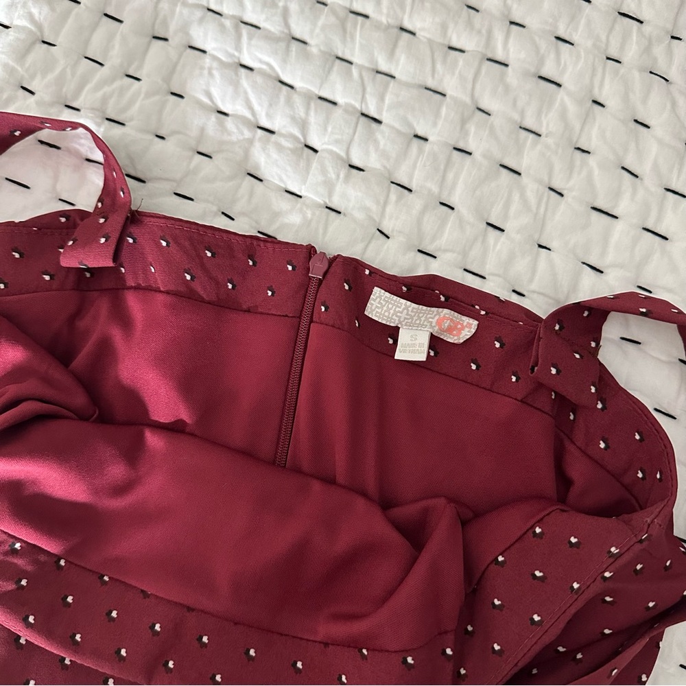 Maroon Flowy Cropped Jumpsuit - Picture 4 of 7